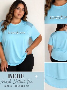 Bebe Sky Blue Short Sleeve Tee